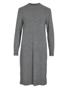 Viril Crew Neck L/S Midi Dress - Noos Knelang Kjole Grey Vila