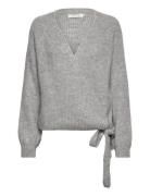 Onlmia L/S Wrap Cardigan Knt Noos Tops Knitwear Cardigans Grey ONLY