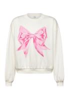 Sweatshirt Big Bow Tops Sweat-shirts & Hoodies Sweat-shirts White Lind...