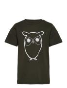 Regular Big Owl T-Shirt - Gots/Vega Tops T-shirts Short-sleeved Black ...