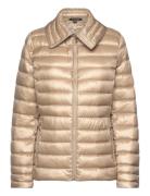 Over -Collar Quilted Down Coat Fôret Jakke Beige Lauren Ralph Lauren