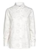 Tilla Unikko Tops Shirts Long-sleeved White Marimekko