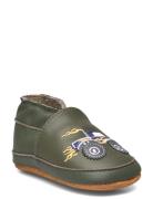 Leather Slippers W. Monstertru Tøfler Innesko Green Melton