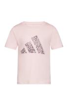 Train Girls Aop Tops T-shirts Short-sleeved Pink Adidas Sportswear