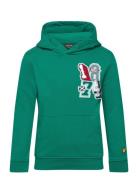 1874 Patch Graphic Hoodie Tops Sweat-shirts & Hoodies Hoodies Green Ly...