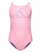 Performance Big Bars Swimsuit Badedrakt Badetøy Pink Adidas Performanc...