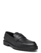 Thatcher Grain Penny Loafer Mokasiner Lave Sko Black Les Deux