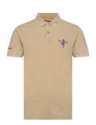 Brad Reg Cot Mcs M Polo Tops Polos Short-sleeved Beige MCS