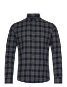 Ultra Soft Checked Shirt L/S Tops Shirts Casual Grey Lindbergh