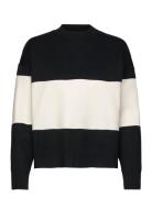 Over D Striped Sweater Tops Knitwear Jumpers Black Mango