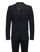 Plain Mens Suit - Normal Lenght Dress Navy Lindbergh