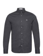 Slim Poplin Shirt Tops Shirts Casual Black GANT