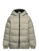 Hood Quilted Coat Fôret Jakke Green Mango