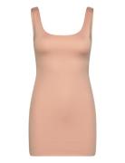 Seamless Dress With Straps Kort Kjole Beige Mango