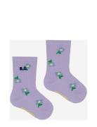 Baby Pansy Flower All Over Long Socks Sokker Strømper Purple Bobo Chos...