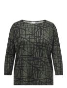 Caralba 3/4 Top Tops T-shirts & Tops Long-sleeved Green ONLY Carmakoma