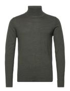 Merino Knit Roll-Neck Tops Knitwear Turtlenecks Green Lindbergh