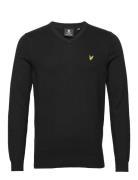 Cotton Merino V Neck Jumper Tops Knitwear V-necks Black Lyle & Scott