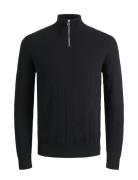 Jjeemil Knit Half Zip Noos Tops Knitwear Half Zip Jumpers Black Jack &...