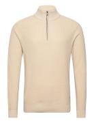 Bhcodford Halfzip Knit Noos Tops Knitwear Half Zip Jumpers Cream Blend