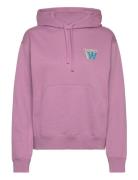 Jenn Stacked Logo Hoodie Tops Sweat-shirts & Hoodies Hoodies Purple Do...