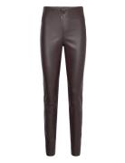 Veganibbchrista Leggins Bottoms Trousers Leather Leggings-Bukser Brown...