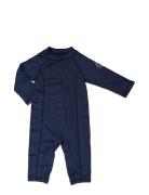 Uv Baby Suit Blue 56 86/92 Swimwear Uv Clothing Uv Suits Navy Geggamoj...