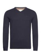 Basic V-Neck Knit Tops Knitwear V-necks Navy Tom Tailor