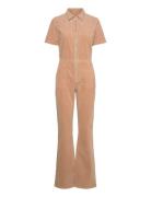 Corduroy Jumpsuit With Zip Bottoms Jumpsuits Brown Mango