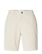 Slhregular-Karl Seersucker Shorts Bottoms Shorts Casual Cream Selected...