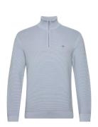 Textured Cotton H-Zip Tops Knitwear Half Zip Jumpers GANT