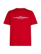 Hilfiger Chest Stripe Tee Tops T-shirts Short-sleeved Red Tommy Hilfig...