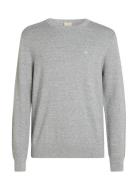 Micro Pique Structure Sweater Tops Knitwear Round Necks Grey Calvin Kl...