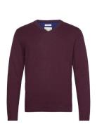 Basic V-Neck Knit Tops Knitwear V-necks Burgundy Tom Tailor