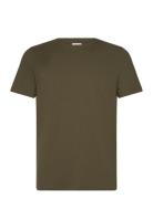 Mouliné O-Neck Tee S/S Tops T-shirts Short-sleeved Green Lindbergh