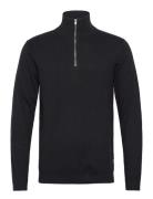 100% Recycle Knit Half Zip Tops Knitwear Half Zip Jumpers Black Lindbe...