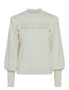 Yasjum Ls Knit Pullover S. Noos Tops Knitwear Jumpers White YAS