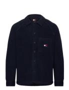 Tjm Xs Badge Teddy Overshirt Tops Overshirts Navy Tommy Jeans