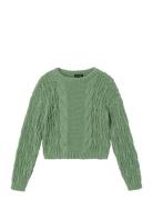 Nlfmari Ls Short Knit Tops Knitwear Pullovers Green LMTD