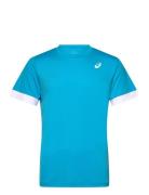 Men Court Ss Top Sport T-shirts Short-sleeved Blue Asics