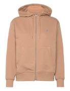 Shield Zip Hoodie Tops Sweat-shirts & Hoodies Hoodies Beige GANT