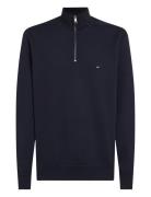 Essential Fleece 1/4 Zip Tops Knitwear Half Zip Jumpers Navy Tommy Hil...