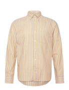 Reg Archive Oxford Stripe Shirt Tops Shirts Casual Yellow GANT