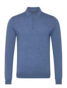 Maklint Tops Knitwear Long Sleeve Knitted Polos Blue Matinique