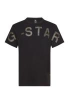 Embro Print R T Tops T-shirts Short-sleeved Black G-Star RAW