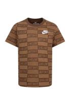 Nike Printed Tee Tops T-shirts Short-sleeved Brown Nike