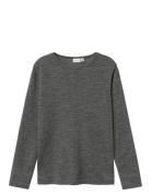 Nkmwang Wool Rib Ls Top Tops T-shirts Long-sleeved T-shirts Grey Name ...