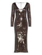 Verona Sequin Maxi Dress Maxikjole Festkjole Brown Bardot