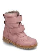 Rub Sole™ Broque Velcro Boot Tex Vinterstøvletter Med Borrelås Pink Po...