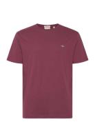 Reg Shield Ss T-Shirt Tops T-shirts Short-sleeved Burgundy GANT